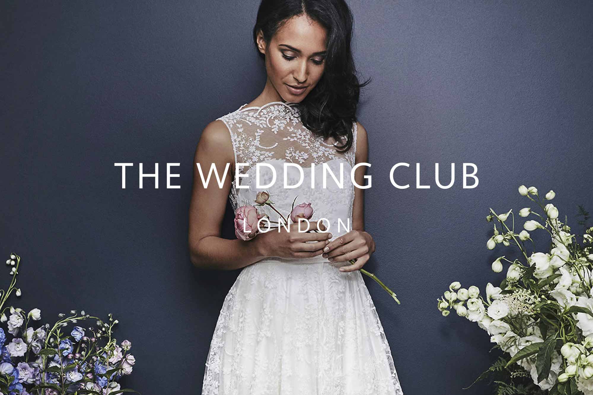 The Wedding Club Logo with Bride Holding Flowers