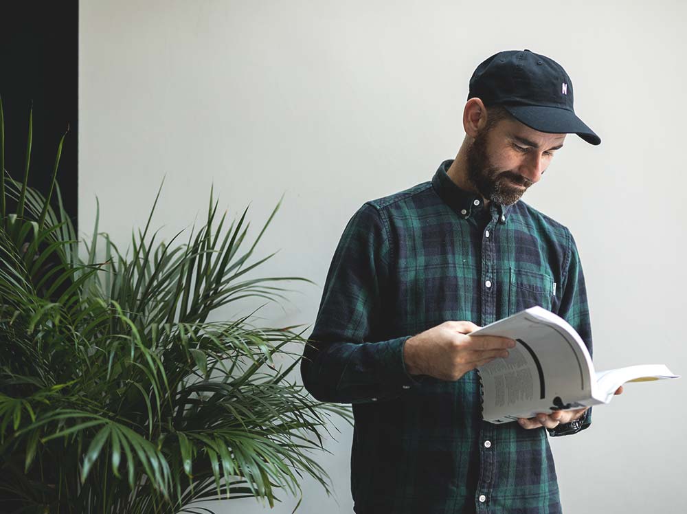 Man reading a book