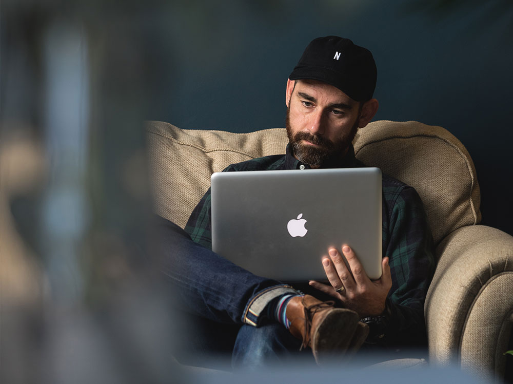 Man working on a laptop